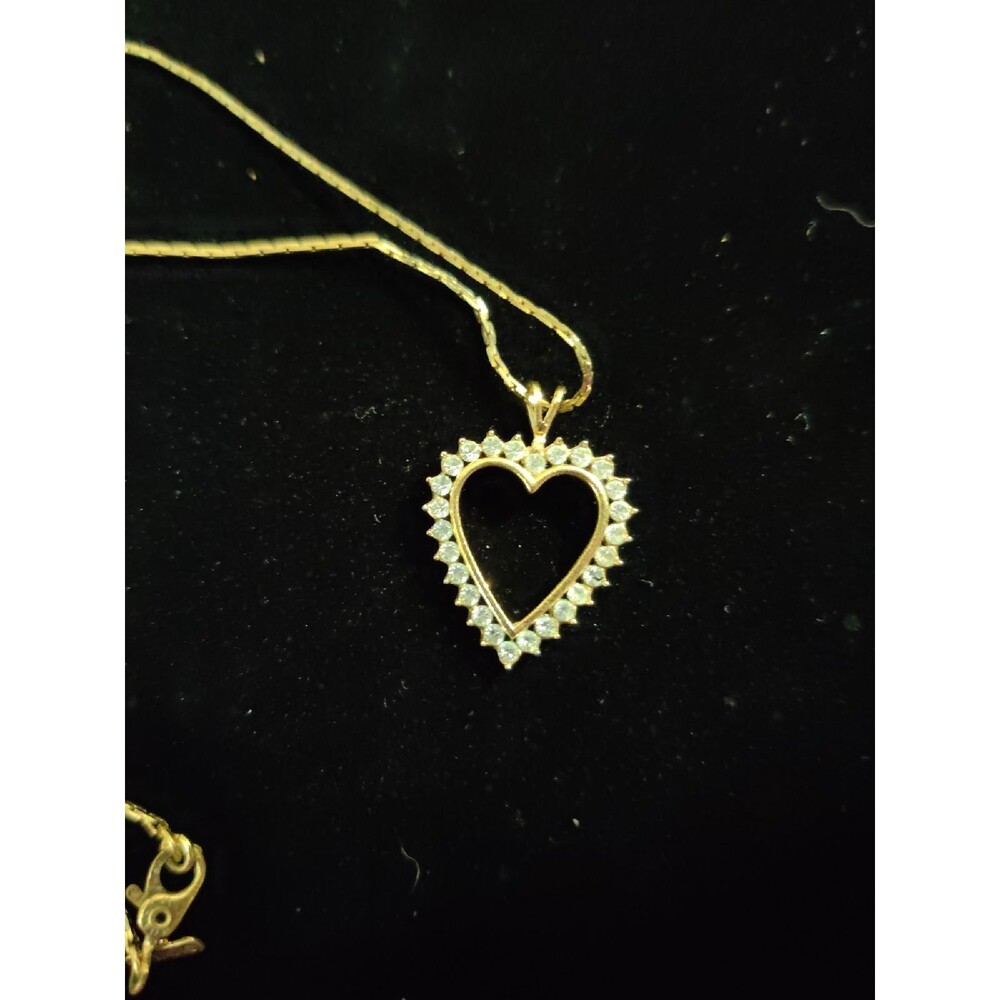 Rhinestone Heart Monet Necklace